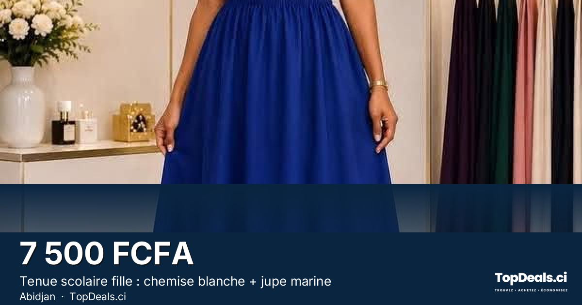 Aperçu du partage – Tenue scolaire fille : chemise blanche + jupe marine