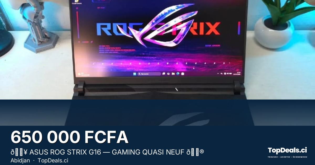 Aperçu du partage – 🔥 ASUS ROG STRIX G16 — GAMING QUASI NEUF 🎮 