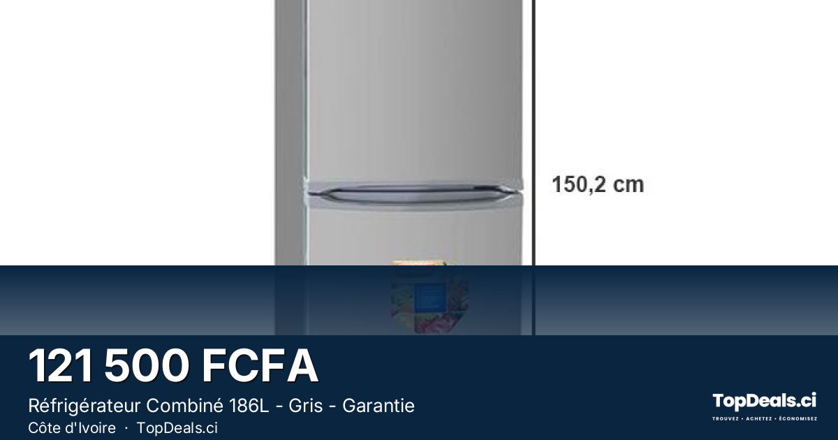 Aperçu du partage – Réfrigérateur Combiné 186L - Gris - Garantie