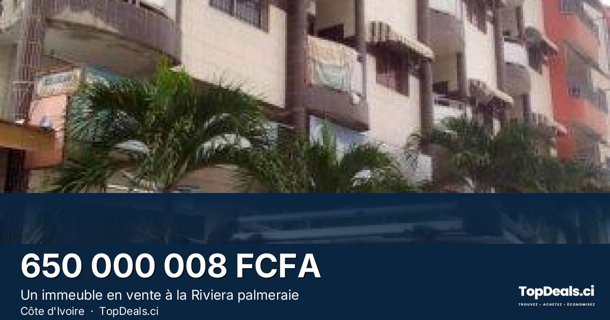Aperçu du partage – Un immeuble en vente à la Riviera palmeraie