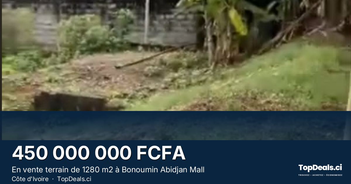 Aperçu du partage – En vente terrain de 1280 m2 à Bonoumin Abidjan Mall