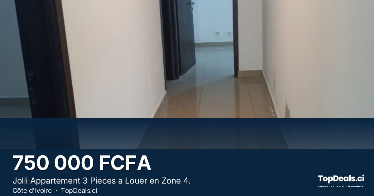 Aperçu du partage – Jolli Appartement 3 Pieces a Louer en Zone 4.