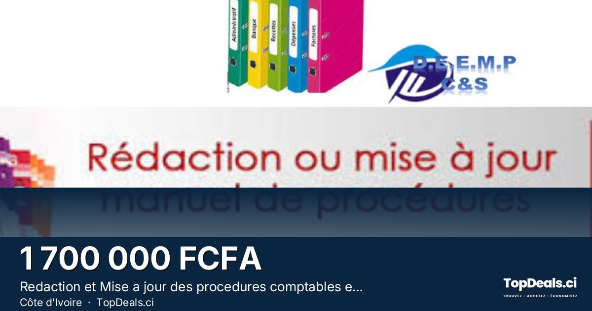 Aperçu du partage – Redaction et Mise a jour des procedures comptables et Administratives