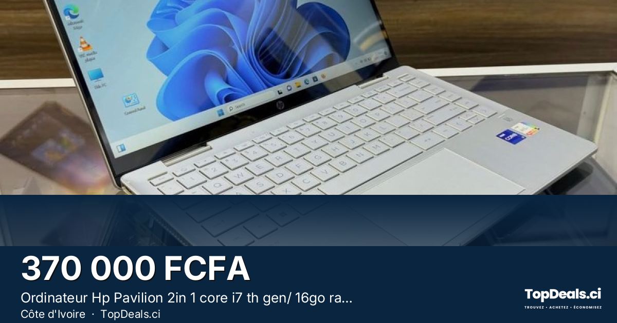 Aperçu du partage – Ordinateur Hp Pavilion 2in 1 core i7 th gen/ 16go ram/ 1to