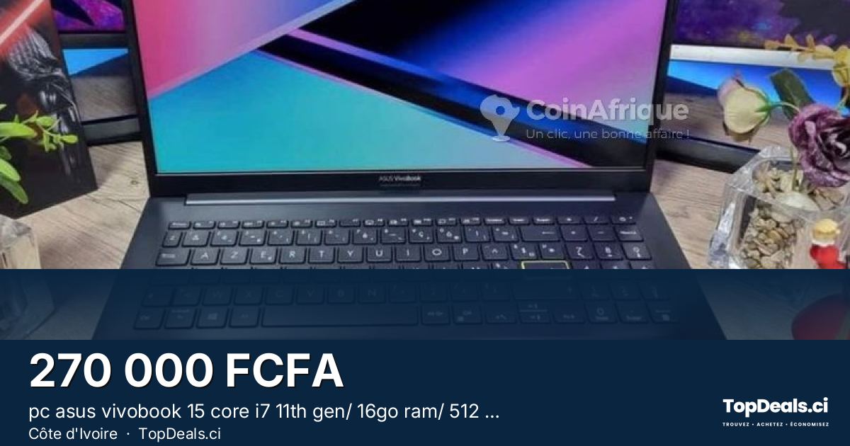 Aperçu du partage – pc asus vivobook 15 core i7 11th gen/ 16go ram/ 512 go ssd