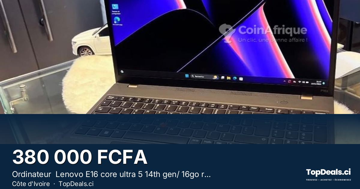 Aperçu du partage – Ordinateur  Lenovo E16 core ultra 5 14th gen/ 16go ram/ 512
