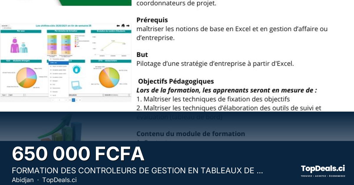 Aperçu du partage – FORMATION DES CONTROLEURS DE GESTION EN TABLEAUX DE BORD ET REPORTING 