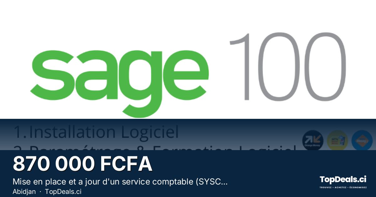Aperçu du partage – Mise en place et a jour d'un service comptable (SYSCOHADA)