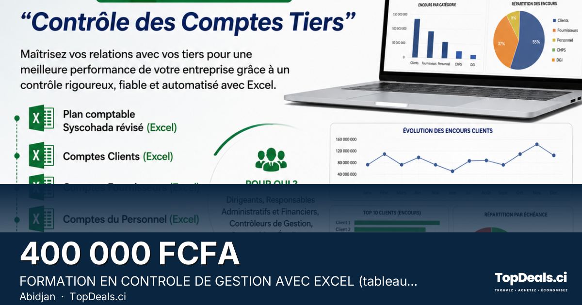 Aperçu du partage – FORMATION EN CONTROLE DE GESTION AVEC EXCEL (tableau de bord)