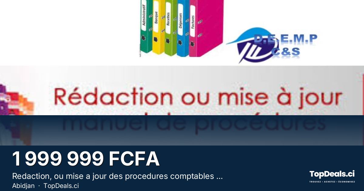 Aperçu du partage – Redaction, ou mise a jour des procedures comptables et administratives