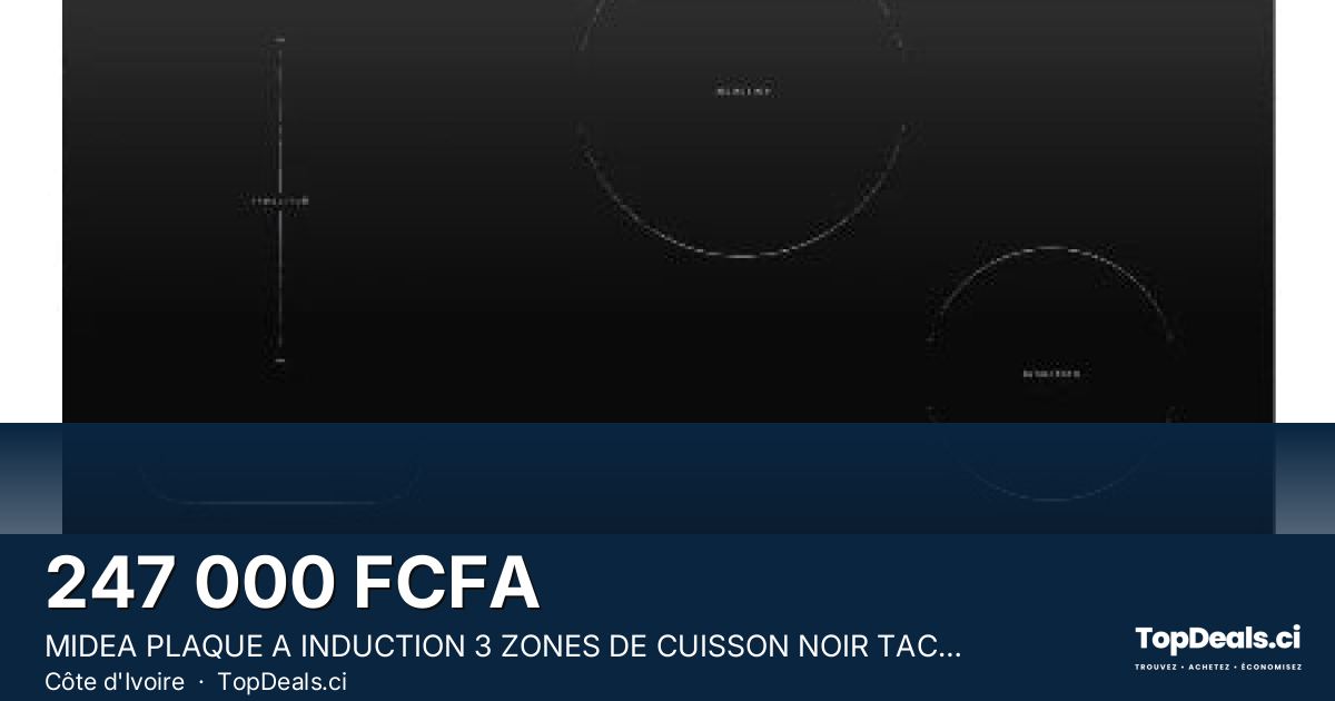 Aperçu du partage – MIDEA PLAQUE A INDUCTION 3 ZONES DE CUISSON NOIR TACTILE - MC-8F7042G331