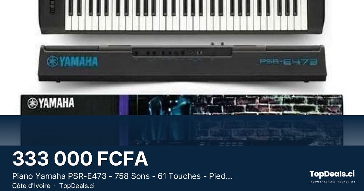 Aperçu du partage – Piano Yamaha PSR-E473 - 758 Sons - 61 Touches - Pied inclus