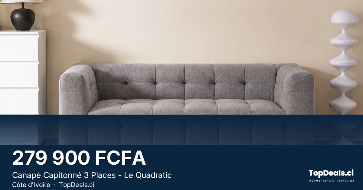 Aperçu du partage – Canapé Capitonné 3 Places - Le Quadratic