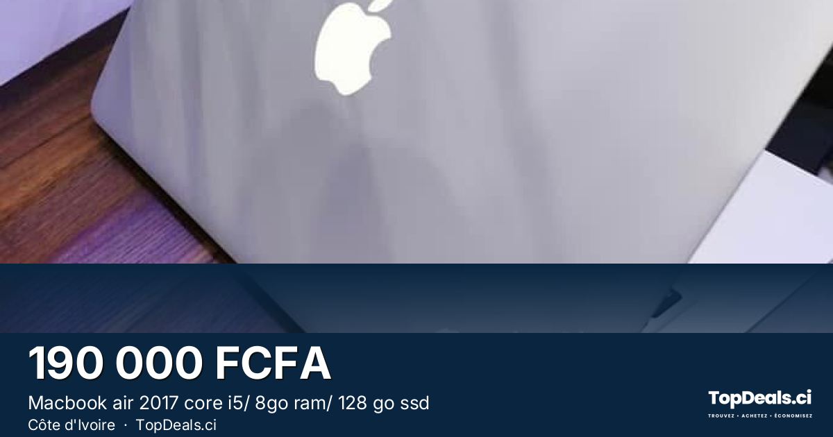 Aperçu du partage – Macbook air 2017 core i5/ 8go ram/ 128 go ssd