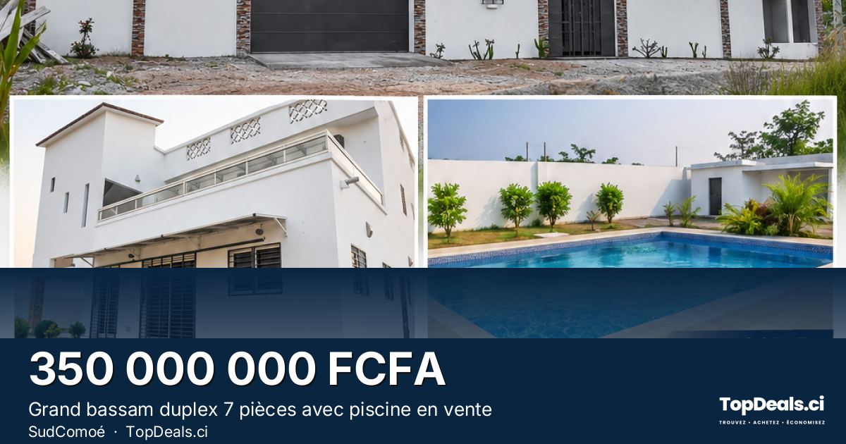Aperçu du partage – Grand bassam duplex 7 pièces avec piscine en vente 