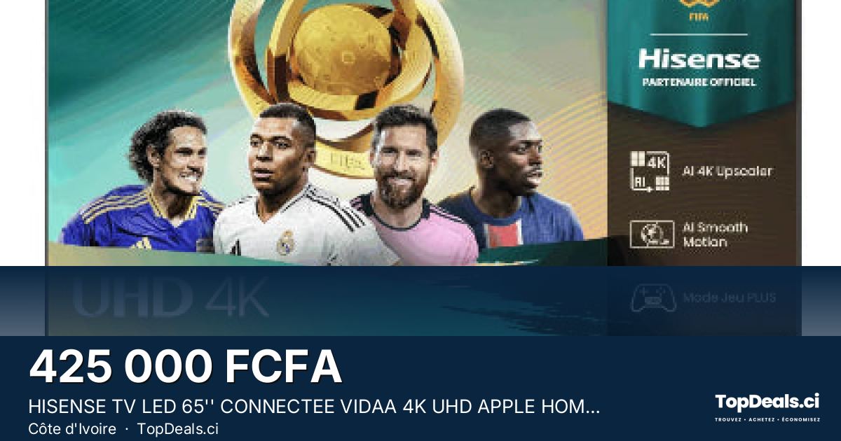 Aperçu du partage – HISENSE TV LED 65'' CONNECTEE VIDAA 4K UHD APPLE HOME - 65A6Q