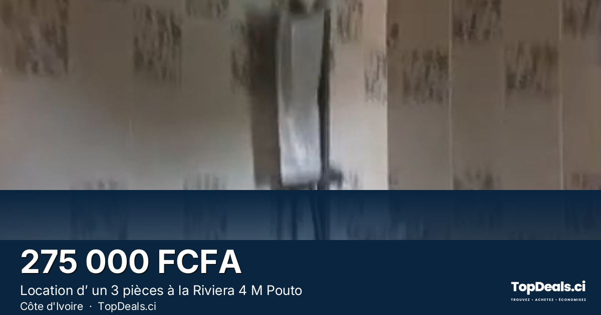 Aperçu du partage – Location d’ un 3 pièces à la Riviera 4 M Pouto