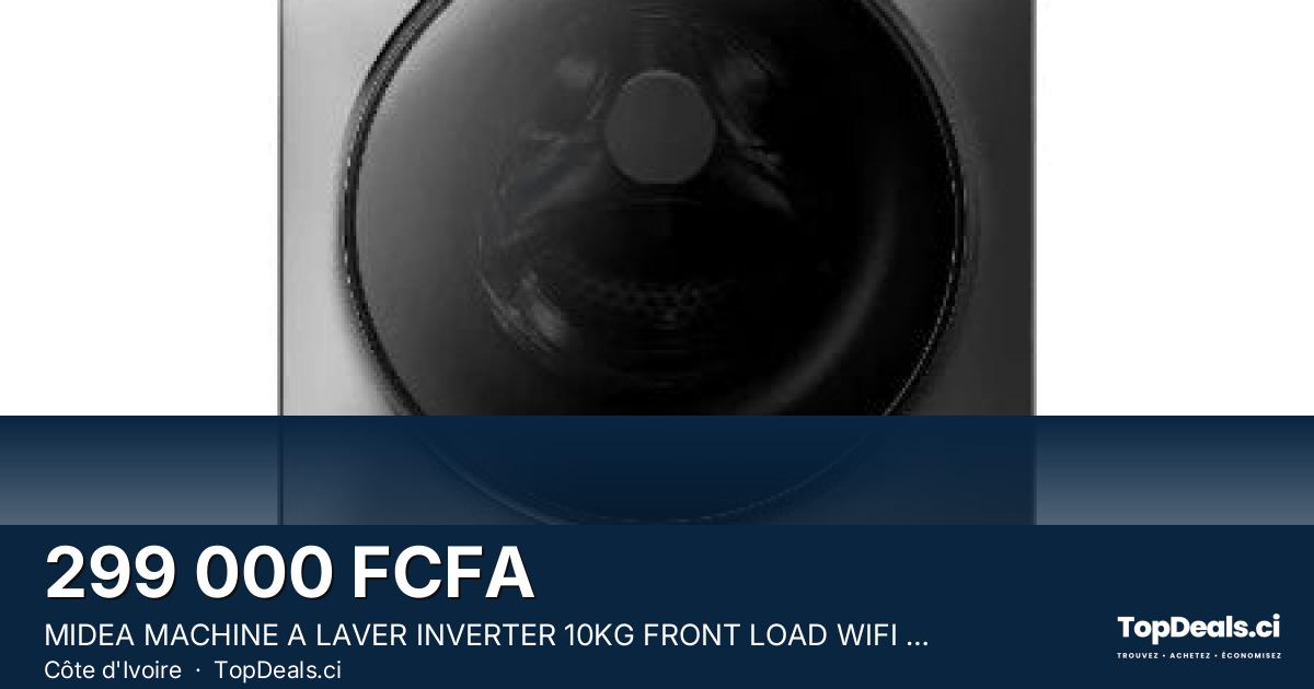 Aperçu du partage – MIDEA MACHINE A LAVER INVERTER 10KG FRONT LOAD WIFI - MF200W100WB/T