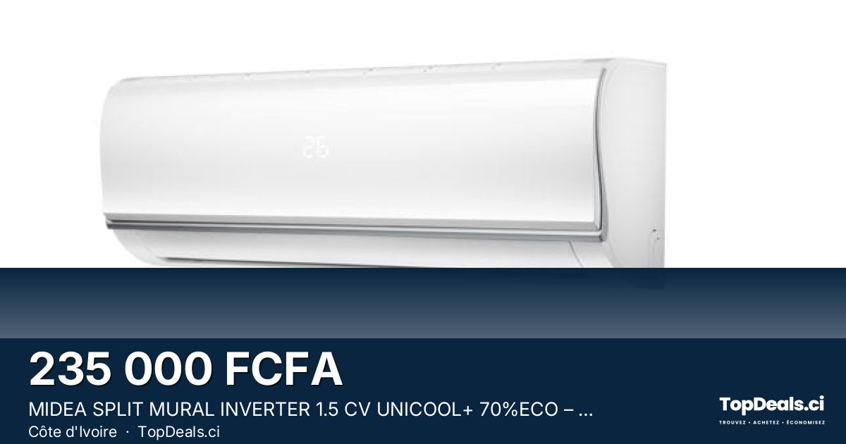 Aperçu du partage – MIDEA SPLIT MURAL INVERTER 1.5 CV UNICOOL+ 70%ECO – MSEF1B-12CRDN8