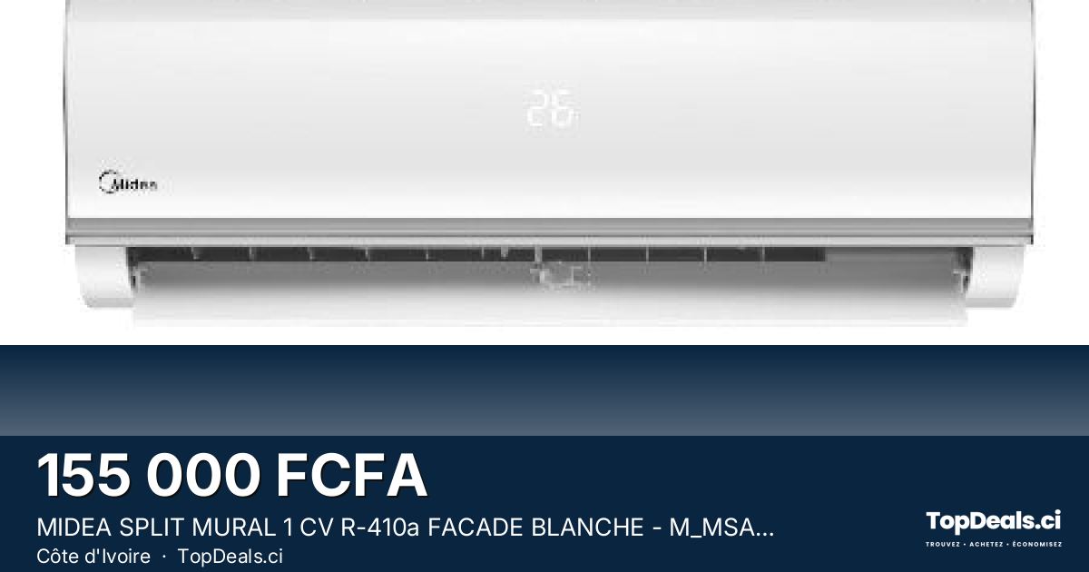 Aperçu du partage – MIDEA SPLIT MURAL 1 CV R-410a FACADE BLANCHE - M_MSAF-09CRN1