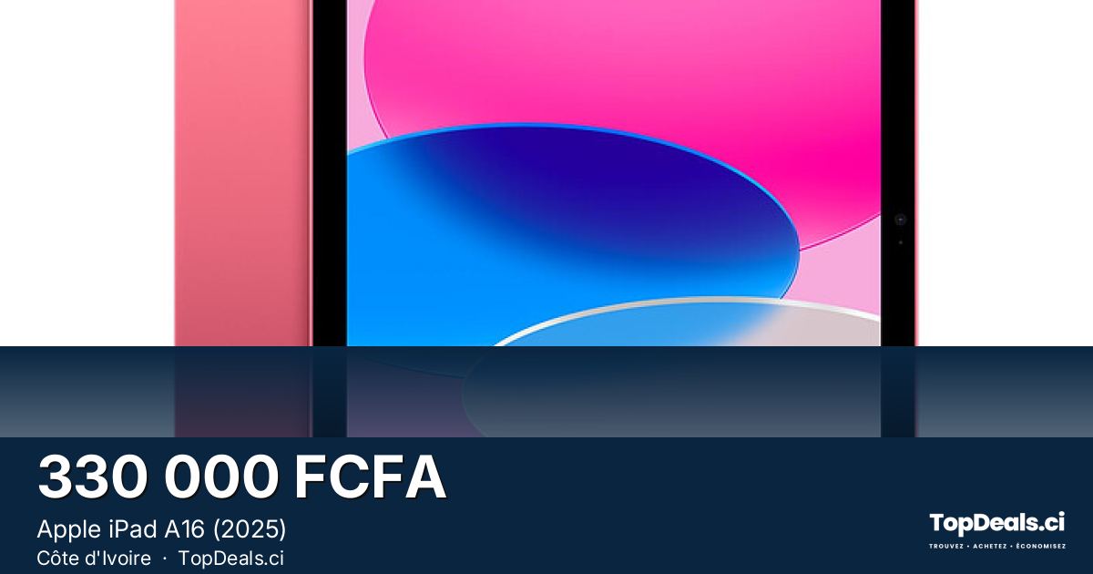 Aperçu du partage – Apple iPad A16 (2025)
