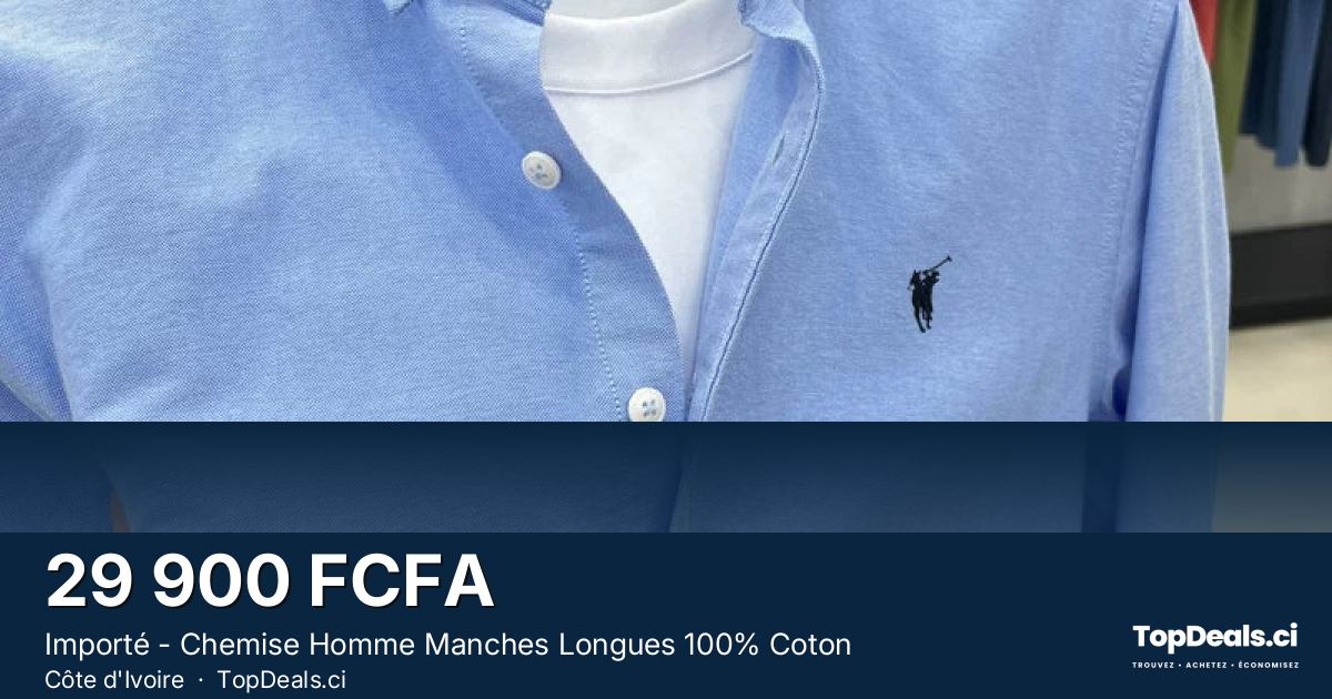 Aperçu du partage – Importé - Chemise Homme Manches Longues 100% Coton