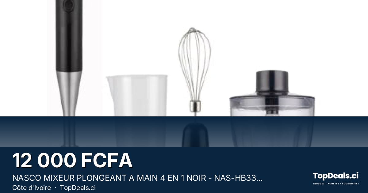Aperçu du partage – NASCO MIXEUR PLONGEANT A MAIN 4 EN 1 NOIR - NAS-HB3304-TMT