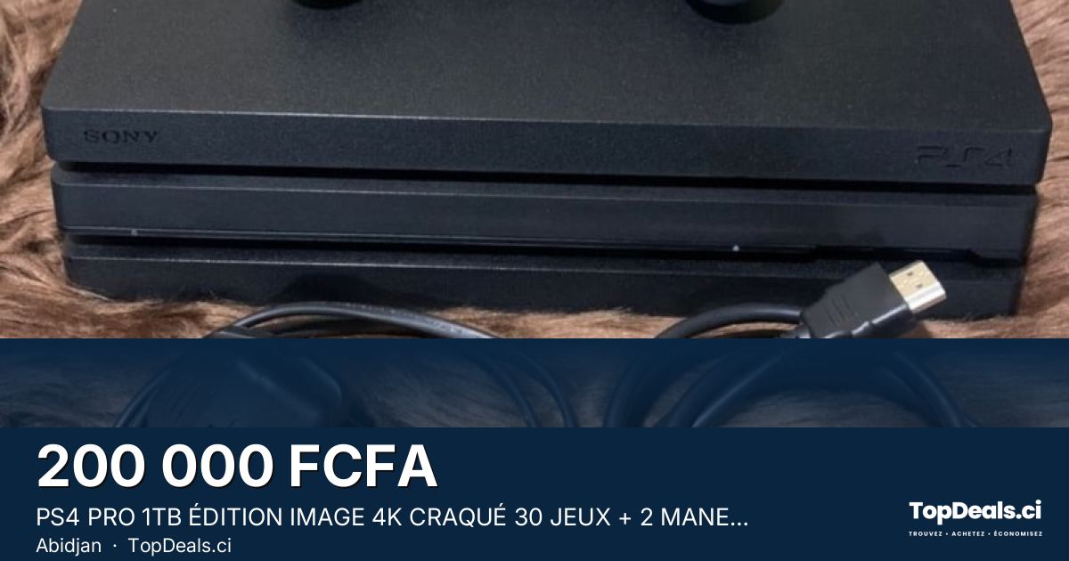 Aperçu du partage – PS4 PRO 1TB ÉDITION IMAGE 4K CRAQUÉ 30 JEUX + 2 MANETTES 