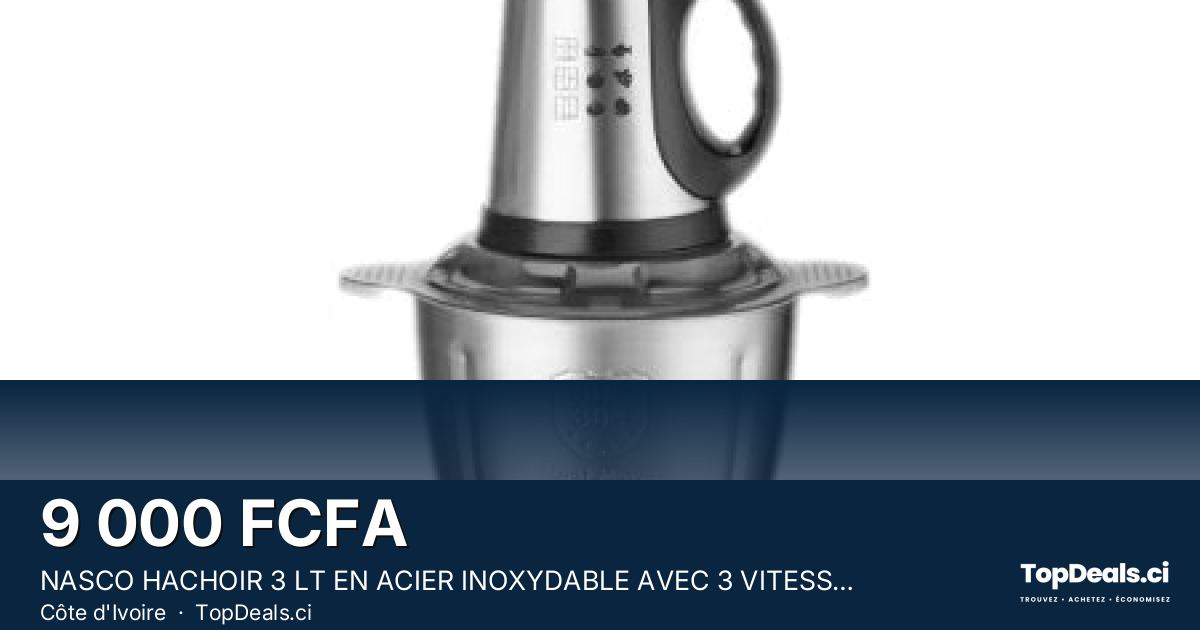 Aperçu du partage – NASCO HACHOIR 3 LT EN ACIER INOXYDABLE AVEC 3 VITESSES - NAS-CH040-3L-TMT
