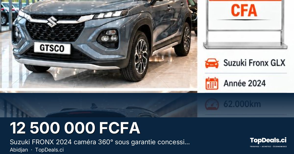 Aperçu du partage – Suzuki FRONX 2024 caméra 360° sous garantie concessionnaire 