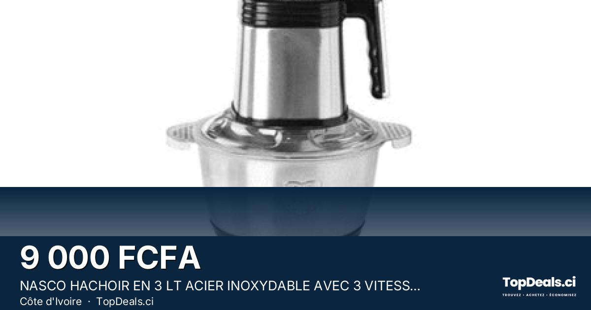 Aperçu du partage – NASCO HACHOIR EN 3 LT ACIER INOXYDABLE AVEC 3 VITESSES - NAS-CH907-3L-TMT