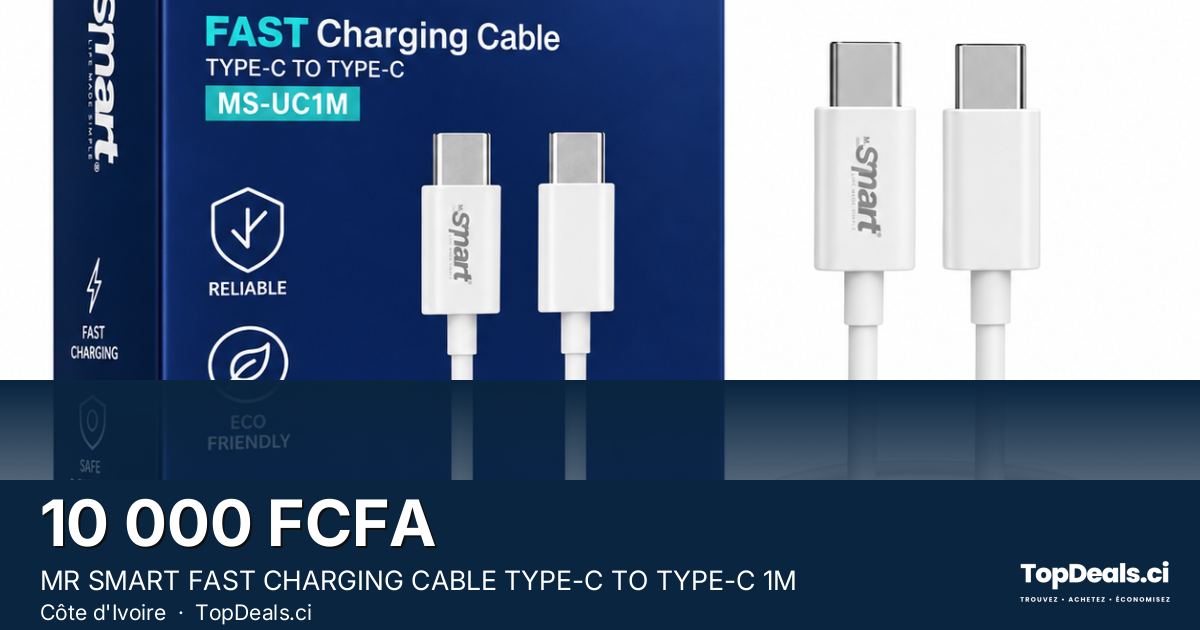 Aperçu du partage – MR SMART FAST CHARGING CABLE TYPE-C TO TYPE-C 1M