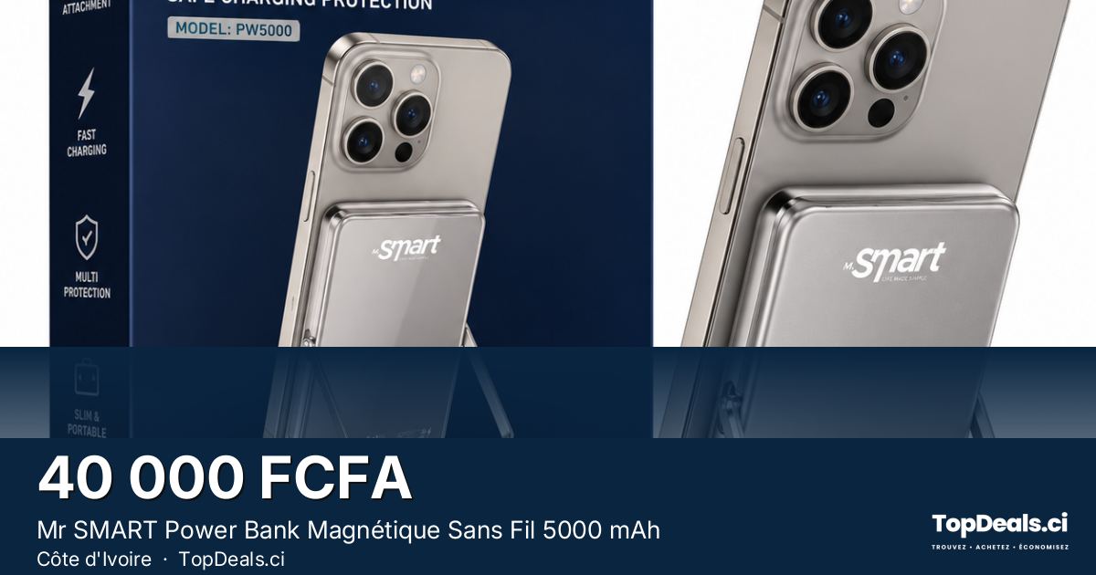 Aperçu du partage – Mr SMART Power Bank Magnétique Sans Fil 5000 mAh