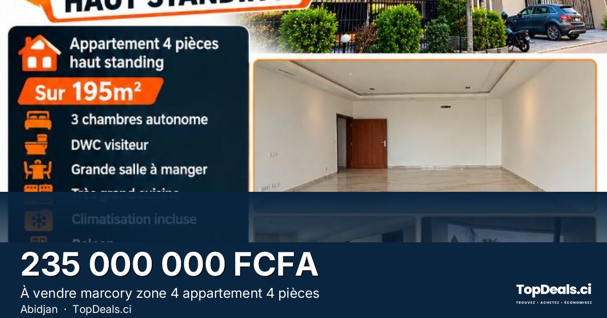 Aperçu du partage – À vendre marcory zone 4 appartement 4 pièces 