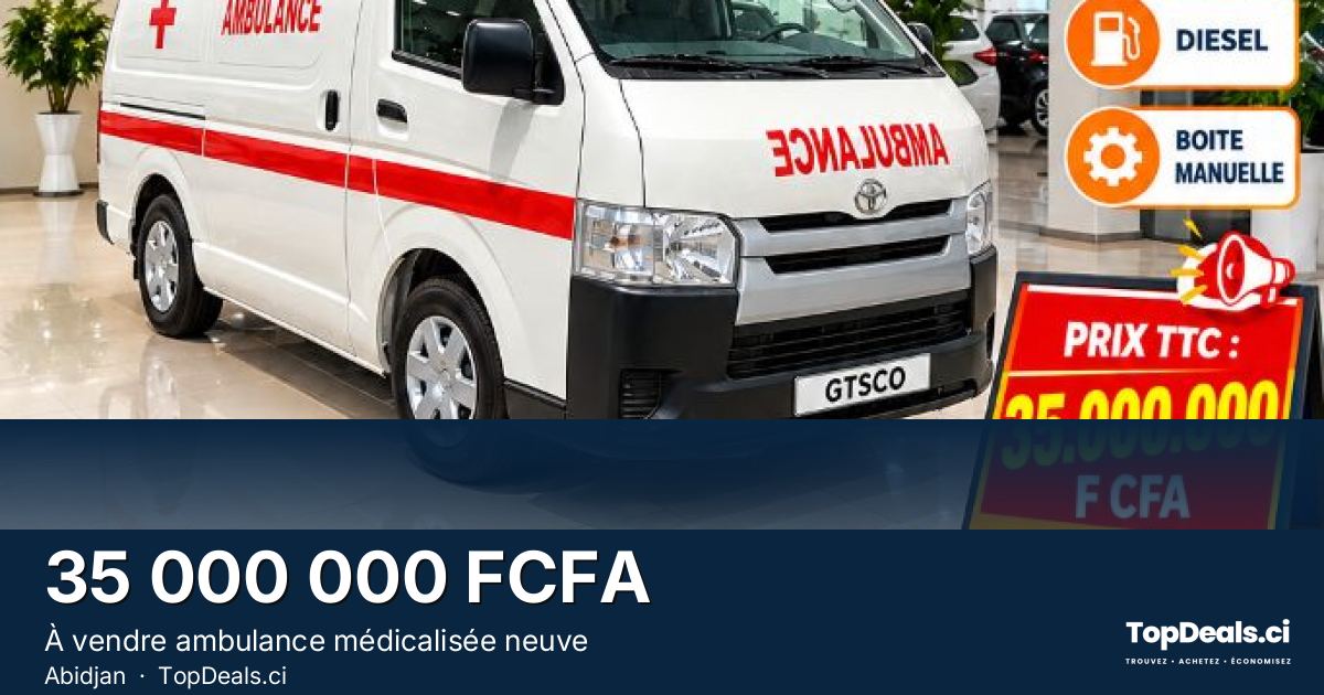 Aperçu du partage – À vendre ambulance médicalisée neuve 