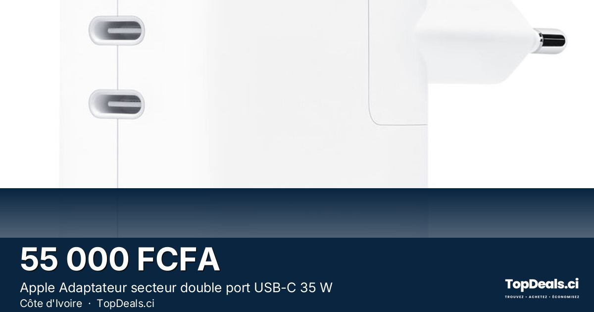 Aperçu du partage – Apple Adaptateur secteur double port USB-C 35 W