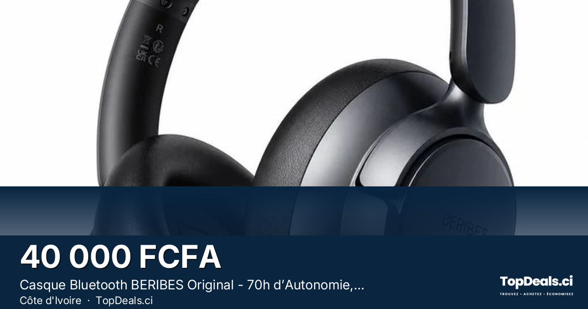 Aperçu du partage – Casque Bluetooth BERIBES Original - 70h d’Autonomie, Réduction Active du Bruit – Son Hi-Fi