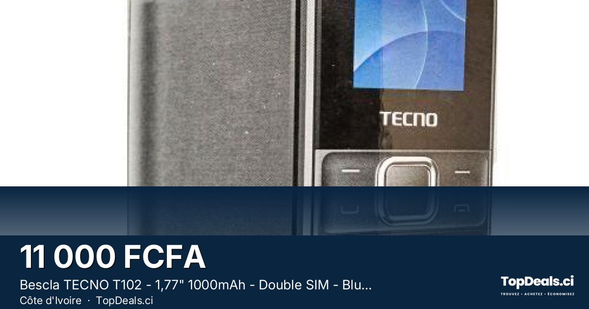 Aperçu du partage – Bescla TECNO T102 - 1,77" 1000mAh - Double SIM - Bluetooth - Lampe torche - Petit Téléphone B