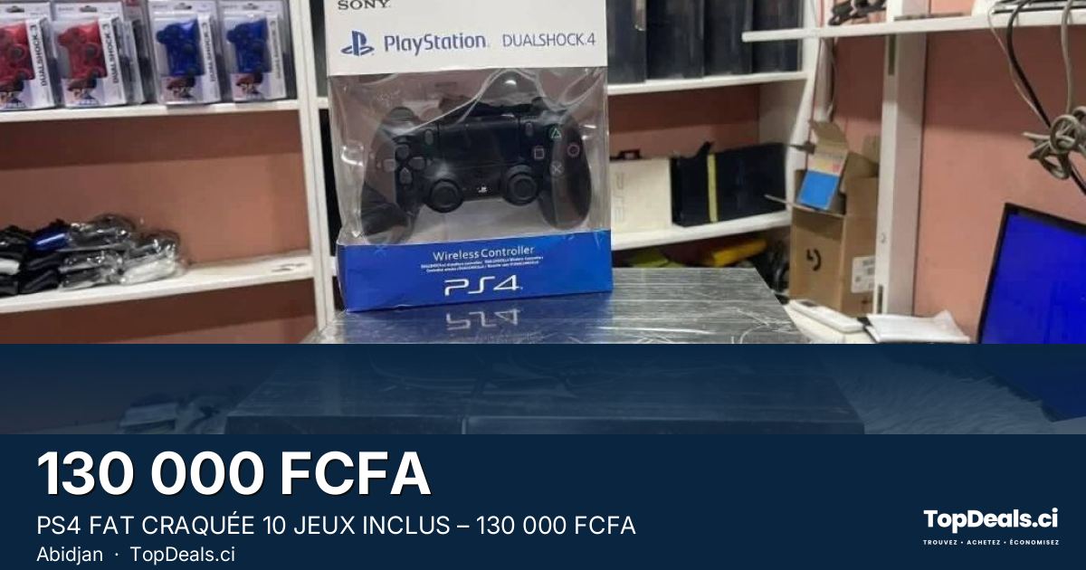 Aperçu du partage – PS4 FAT CRAQUÉE 10 JEUX INCLUS – 130 000 FCFA