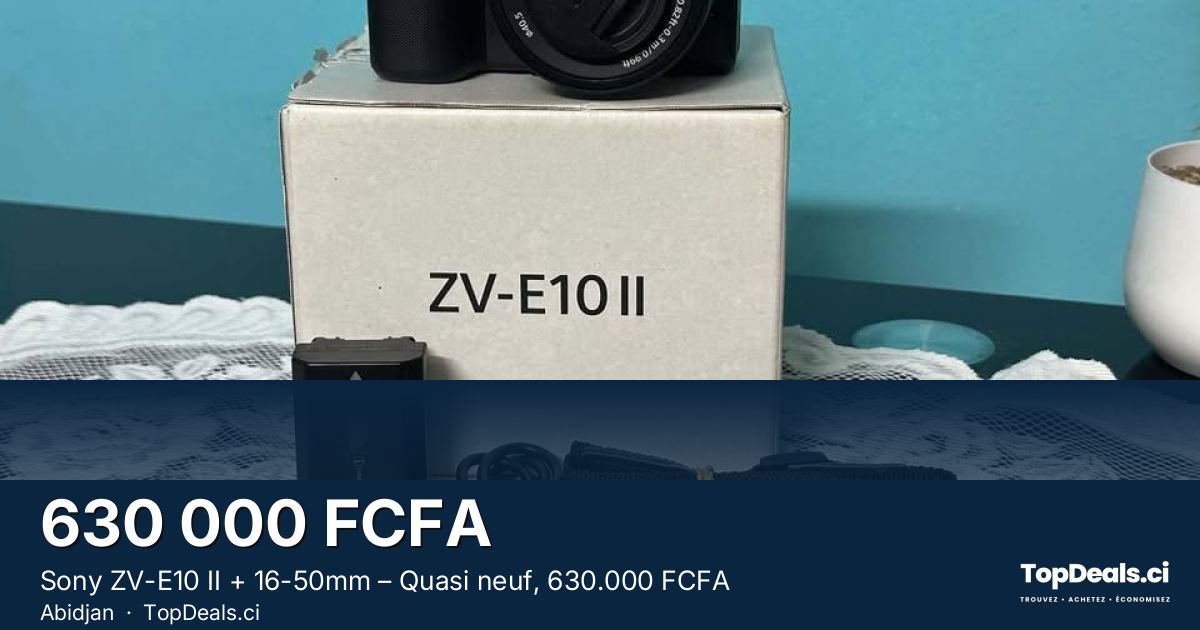 Aperçu du partage – Sony ZV-E10 II + 16-50mm – Quasi neuf, 630.000 FCFA