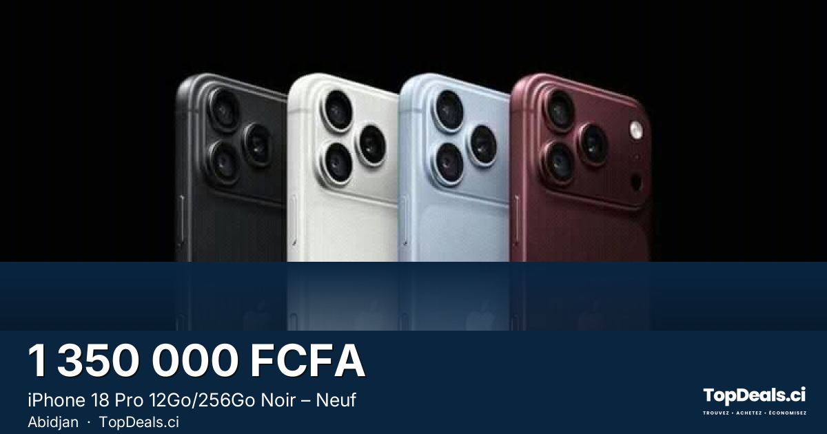 Aperçu du partage – iPhone 18 Pro 12Go/256Go Noir – Neuf