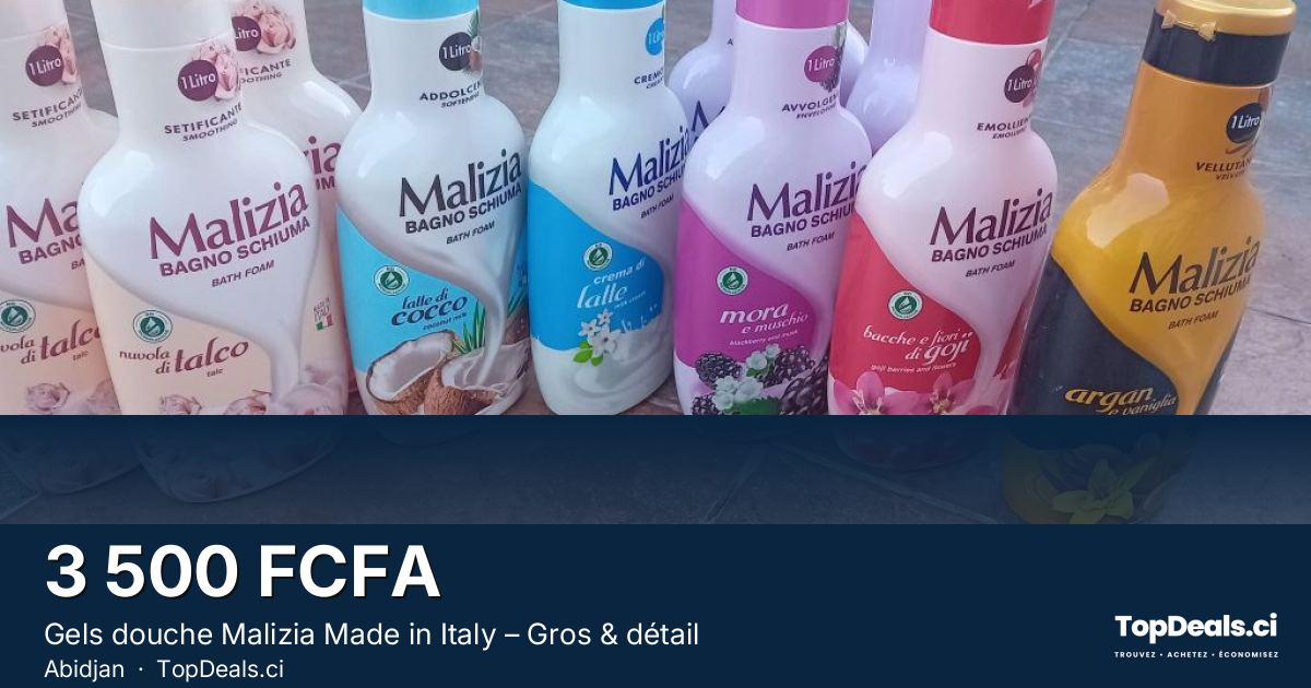 Aperçu du partage – Gels douche Malizia Made in Italy – Gros & détail