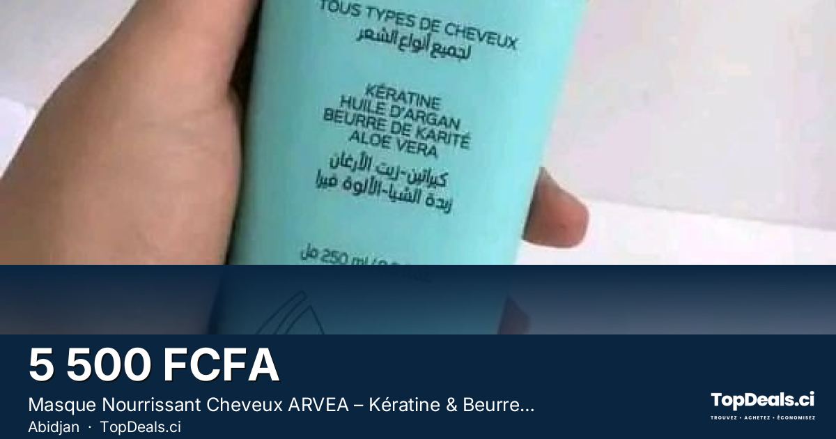 Aperçu du partage – Masque Nourrissant Cheveux ARVEA – Kératine & Beurre de Karité