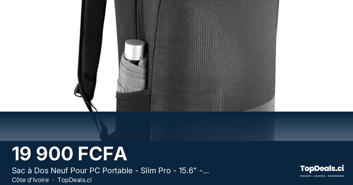 Aperçu du partage – Sac à Dos Neuf Pour PC Portable - Slim Pro - 15.6" - Sac ordinateur