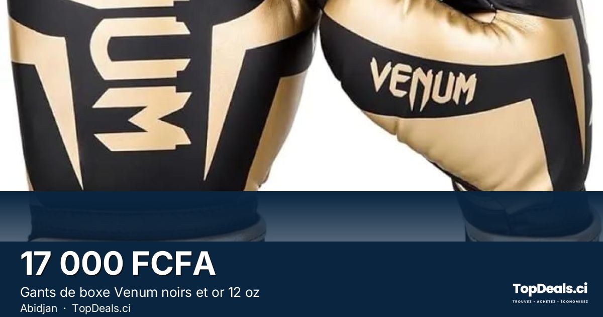 Aperçu du partage – Gants de boxe Venum noirs et or 12 oz