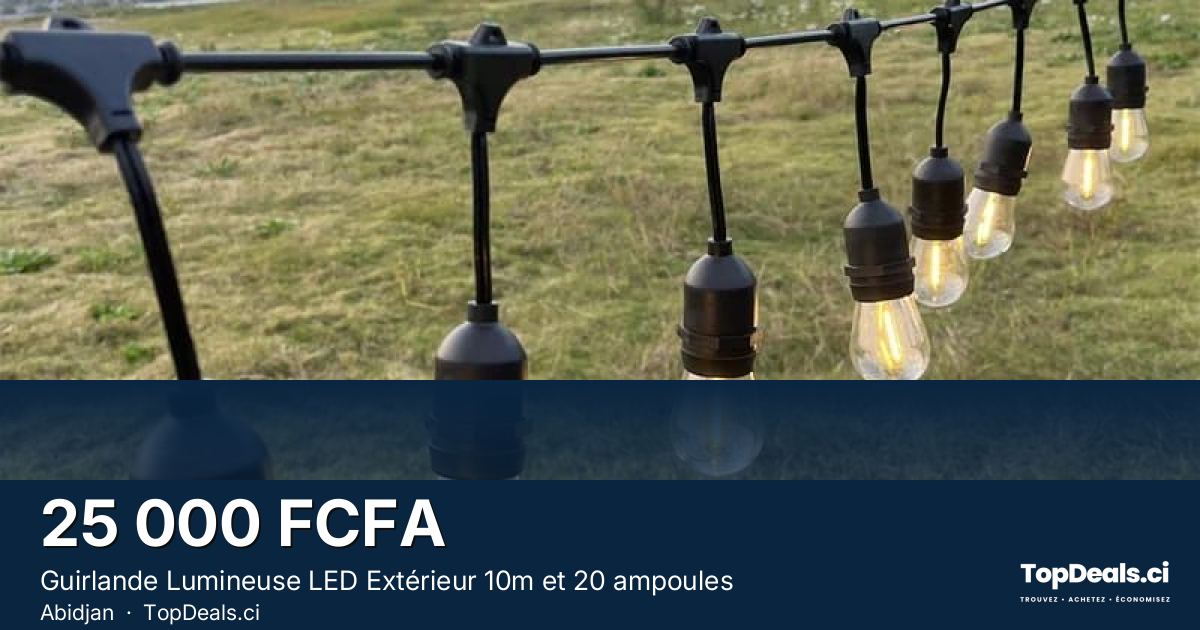 Aperçu du partage – Guirlande Lumineuse LED Extérieur 10m et 20 ampoules