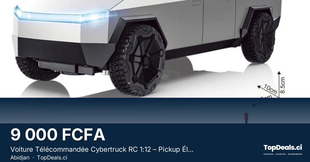 Aperçu du partage – Voiture Télécommandée Cybertruck RC 1:12 – Pickup Électrique avec Phar