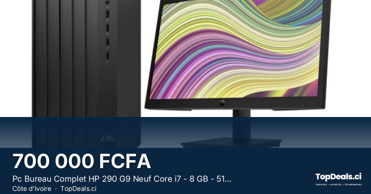 Aperçu du partage – Pc Bureau Complet HP 290 G9 Neuf Core i7 - 8 GB - 512 GB Ssd -