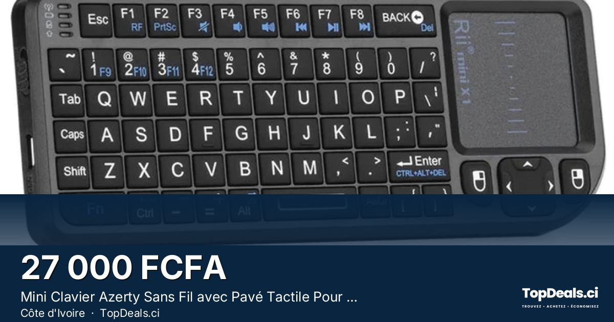 Aperçu du partage – Mini Clavier Azerty Sans Fil avec Pavé Tactile Pour Ordinateur, Télévision, SmartPhone, Tabl
