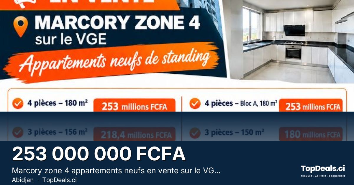 Aperçu du partage – Marcory zone 4 appartements neufs en vente sur le VGE 